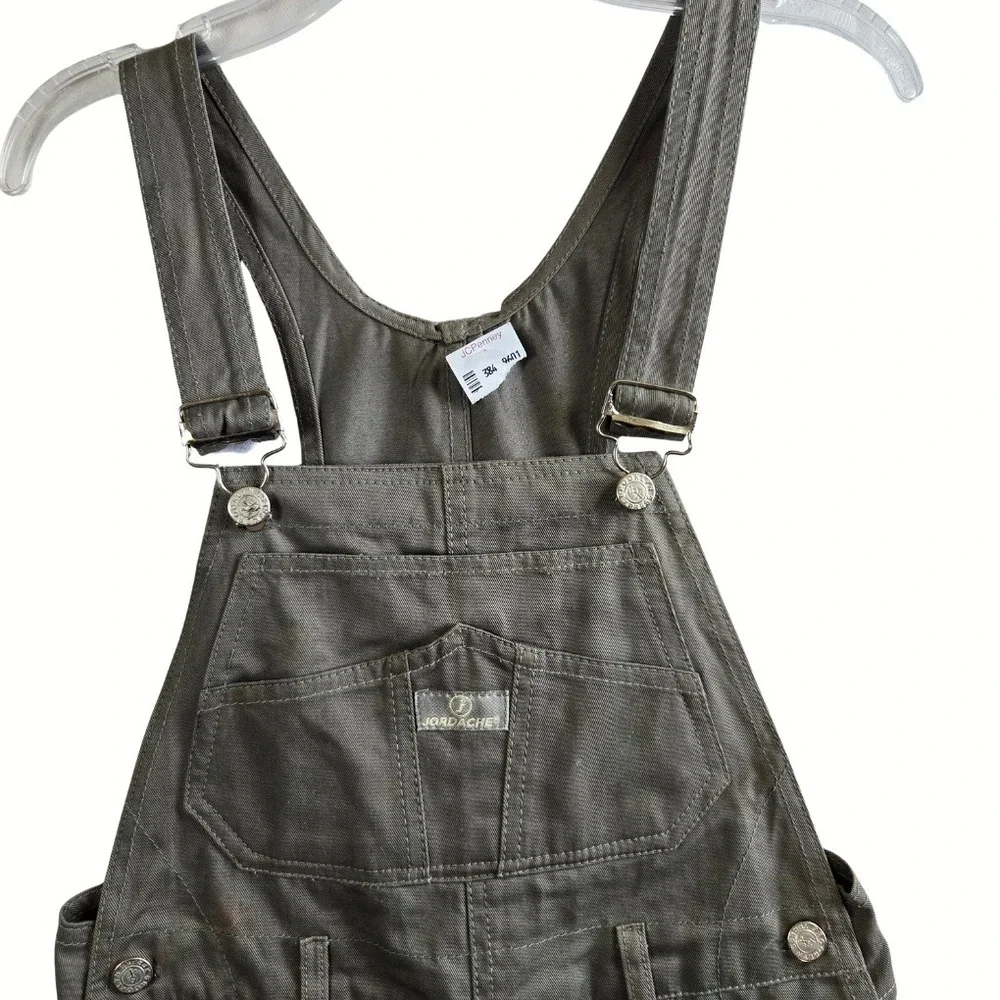 Jordache Kids Bib Overalls Shorts Vntg 90s Denim Sz Large 10/12 Y2K Retro Casual